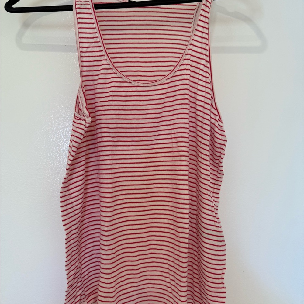 Zara red and white Striped Sleeveless Top - Picture 2 of 7